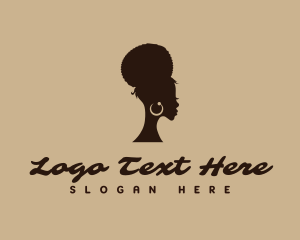 Vintage Afro Woman logo