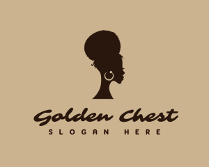 Vintage Afro Woman logo design