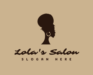 Vintage Afro Woman logo design