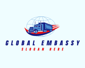 Global Logistics Truck logo design