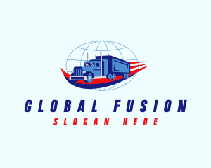 Global Logistics Truck logo design