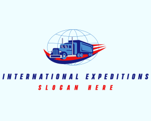 Global Logistics Truck logo design