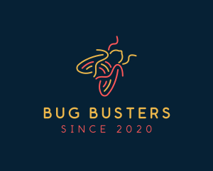 Neon Fly Bug logo design