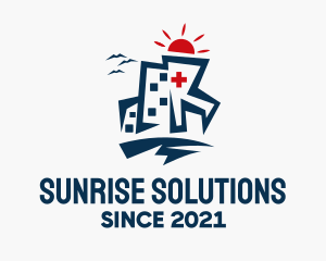 Sun Hospital Building logo design