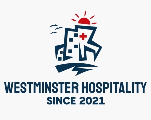 Sun Hospital Building logo design