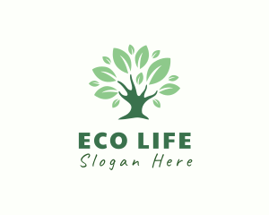 Eco Green Tree logo design