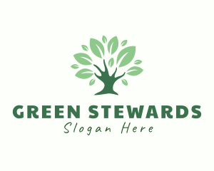 Eco Green Tree logo design