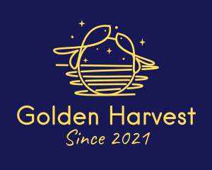 Golden Pisces Zodiac logo design