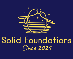 Golden Pisces Zodiac logo