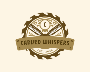 Chisel Carving Woodwork logo design