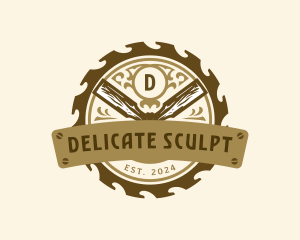 Chisel Carving Woodwork logo design