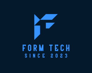 Modern Tech Letter F logo design