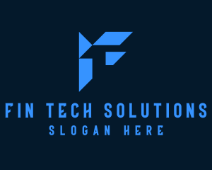 Modern Tech Letter F logo design