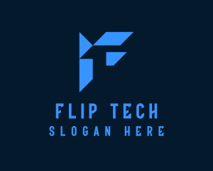 Modern Tech Letter F logo design