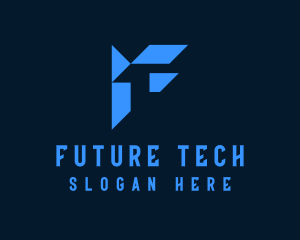 Modern Tech Letter F logo design