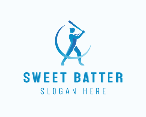 Baseball Batter Athlete logo design