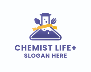 Chemist Flask Eatery logo design