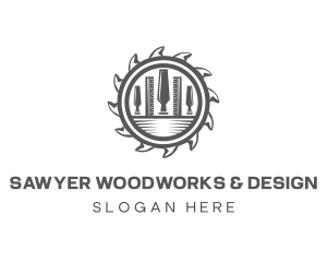 Woodworking Tools Lumberjack logo design