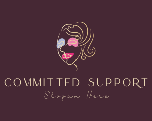 Cosmetics Makeup Face logo design