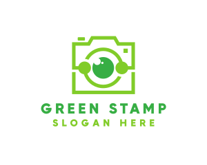 Green Camera Lens logo design