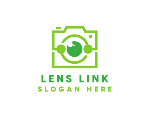 Green Camera Lens logo design