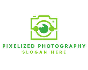 Green Camera Lens logo design