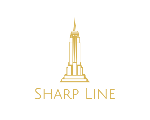 Gold Sharp Tower logo design