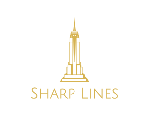 Gold Sharp Tower logo design