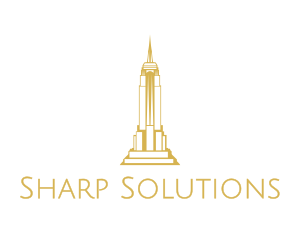 Gold Sharp Tower logo design