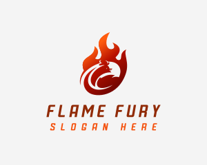 Chicken Flame Barbecue logo design