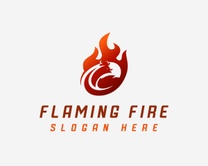 Chicken Flame Barbecue logo design