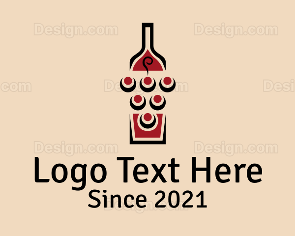 Wine Grapes Bottle Logo