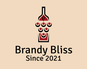 Wine Grapes Bottle logo design