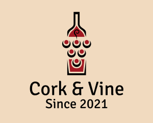 Wine Grapes Bottle logo