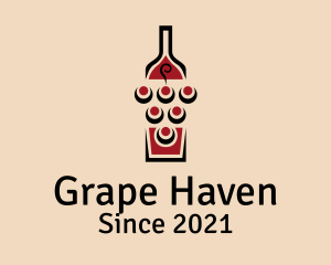 Wine Grapes Bottle logo design