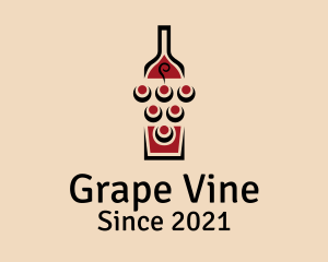 Wine Grapes Bottle logo design