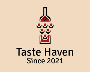 Wine Grapes Bottle logo design