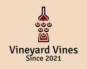 Wine Grapes Bottle logo design