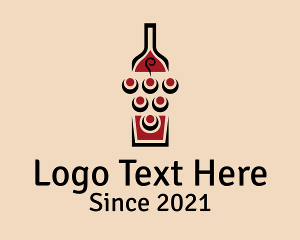 Wine Grapes Bottle logo