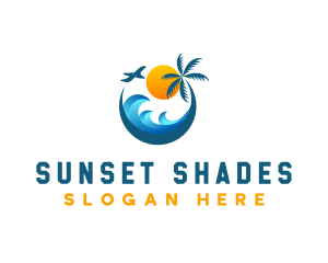 Travel Resort Sunset logo design