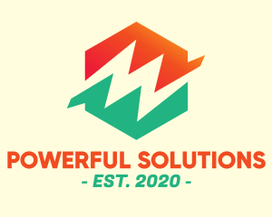 Energy Power Hexagon logo design