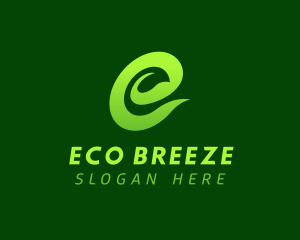 Eco Leaf Letter E logo design