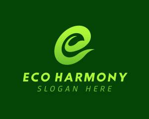 Eco Leaf Letter E logo design