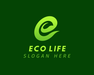 Eco Leaf Letter E logo design