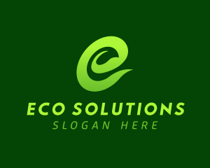 Eco Leaf Letter E logo design