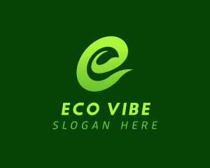 Eco Leaf Letter E logo design