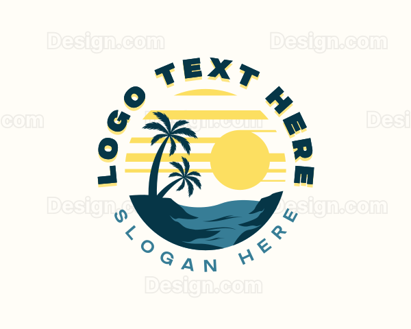 Tropical Beach Vacation Logo