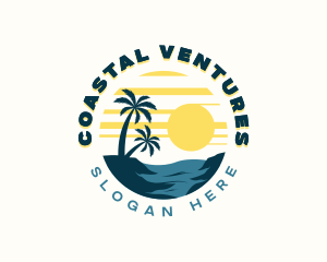 Tropical Beach Vacation logo design