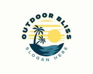 Tropical Beach Vacation logo design