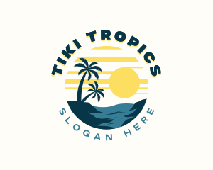 Tropical Beach Vacation logo design